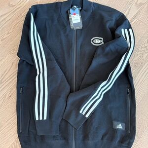 Adidas Black Ribbed Track Top